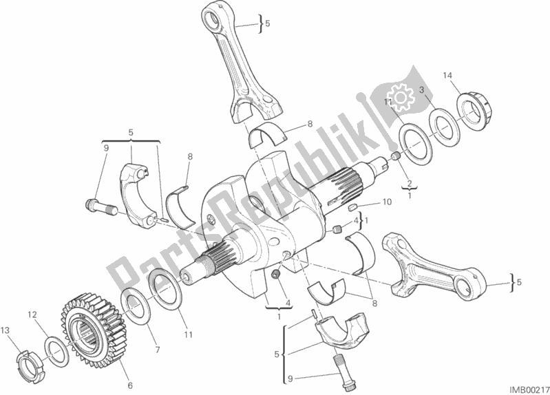 All parts for the Connecting Rods of the Ducati Multistrada 1200 ABS Brasil 2016